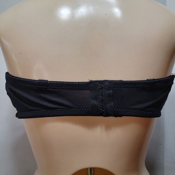 Black w/ Pink Lace Strapless Underwire Bra - Size 40C - Picture 4 of 7